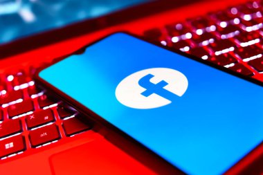 Prag, Çek Cumhuriyeti - 21 Ekim 2024: Fadcebook logosunu gösteren modern akıllı telefon aygıtı.