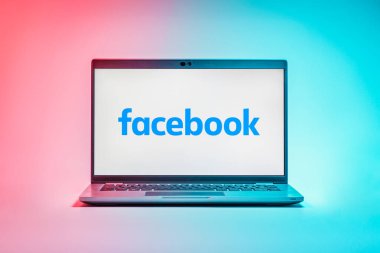 Prag, Çek Cumhuriyeti - 10 21 2024: Facebook logosunu gösteren bir defter.