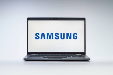 Prag, Çek Cumhuriyeti - 21 Ekim 2024: Samsung logosunu gösteren modern bilgisayar ekranı