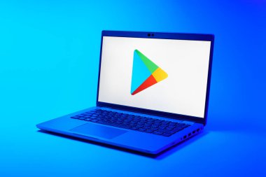 Prag, Çek Cumhuriyeti - 21 Ekim 2024: Logoyu gösteren modern dizüstü bilgisayar ekranı