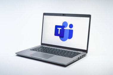 Prag, Çek Cumhuriyeti - 21 Ekim 2024: Logoyu gösteren modern dizüstü bilgisayar ekranı