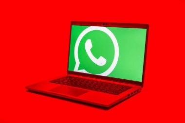 Prag, Çek Cumhuriyeti - 21 Ekim 2024: Yüzey zemininde modern laptop ekranı bilmem ne logosu