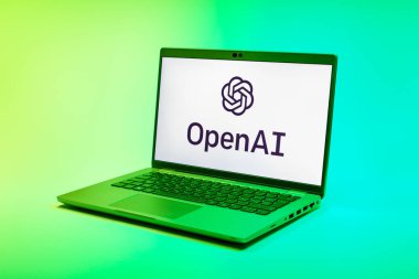 Prag, Çek Cumhuriyeti - 21 Ekim 2024: Logoyu gösteren modern dizüstü bilgisayar ekranı