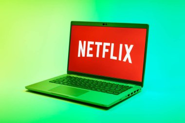 Prag, Çek Cumhuriyeti - 21 Ekim 2024: Logoyu gösteren modern dizüstü bilgisayar ekranı