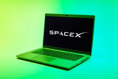 Prag, Çek Cumhuriyeti - 21 Ekim 2024: Logoyu gösteren modern dizüstü bilgisayar ekranı