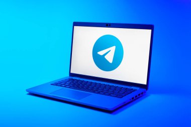 Prag, Çek Cumhuriyeti - 21 Ekim 2024: Logoyu gösteren modern dizüstü bilgisayar ekranı