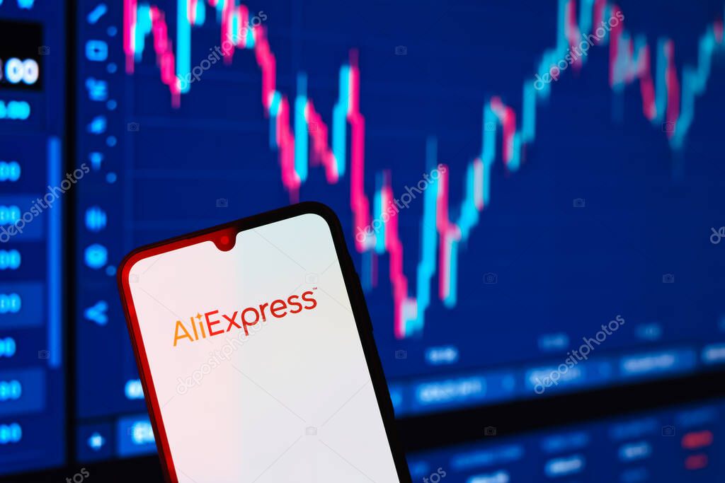 Prague, Czechia - 7 20 2024: Smartphone on surface showing AliExpress logo. AliExpress is an online marketplace operated and owned by the Chinese company Alibaba Group.