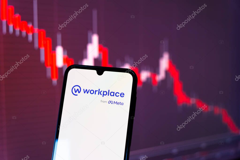 Prague, Czechia - 10 21 2024: Smartphone on surface showing Workplace logo.