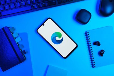 Prag, Çek Cumhuriyeti - 10 21 2024: Sınırın logosunu gösteren akıllı telefon.