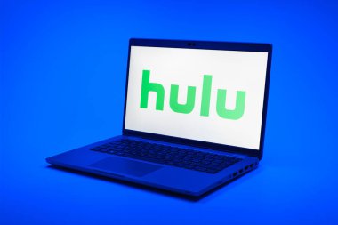 Prag, Çek Cumhuriyeti - 10 21 2024: Hulu logosunu gösteren bir defter.