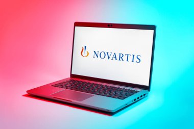 Prag, Çek Cumhuriyeti - 10 21 2024: Novartis logosunu gösteren bir defter.