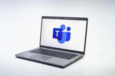 Prag, Çek Cumhuriyeti - 02 21 2025: Takım logosunu gösteren dizüstü bilgisayar.