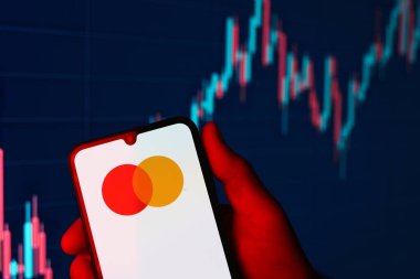 Prag, Çek Cumhuriyeti - 02 21 2025: Costco logosunu gösteren dizüstü bilgisayar.