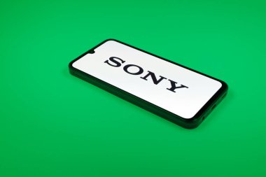 Prag, Çek Cumhuriyeti - 02 21 2025: Sony logosunu gösteren dizüstü bilgisayar.