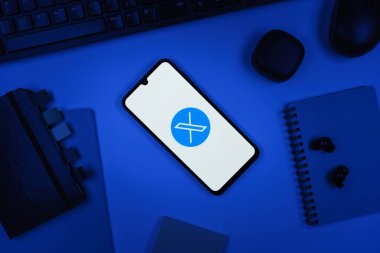 Prag, Çek Cumhuriyeti - 10 21 2024: X logosu gösteren akıllı telefon.