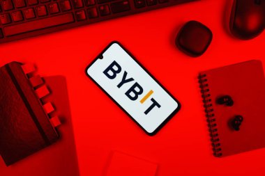 Prag, Çek Cumhuriyeti - 10 21 2024: Bybit logosunu gösteren akıllı telefon.