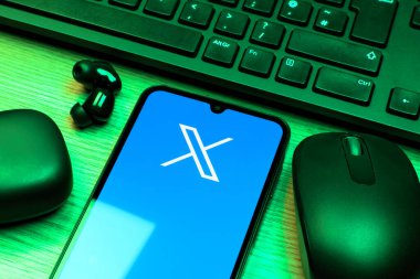 Prag, Çek Cumhuriyeti - 10 21 2024: X logosu gösteren akıllı telefon.