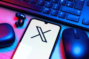 Prag, Çek Cumhuriyeti - 10 21 2024: X logosu gösteren akıllı telefon.