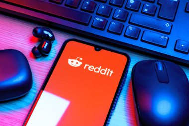 Prag, Çek Cumhuriyeti - 10 21 2024: Reddit logosunu gösteren akıllı telefon.