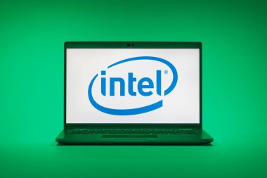 Prag, Çek Cumhuriyeti - 02 21 2025: Bilgi logosu gösteren dizüstü bilgisayar.