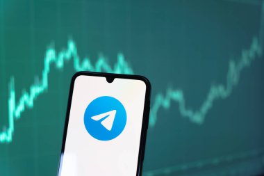 Prag, Çek Cumhuriyeti - 10 21 2024: Telgraf logosunu gösteren akıllı telefon.