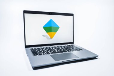 Prag, Çek Cumhuriyeti - 08 01 2025: Google Family Link logosunu gösteren bir dizüstü bilgisayar. Google Family Link ebeveyn denetimi ve çocuk hesabı yönetimi için bir platformdur.