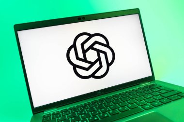 Prag, Çek Cumhuriyeti - 08 01 2025: OpenAI logosunu gösteren dizüstü bilgisayarın yakın görüntüsü. OpenAI, yapay zeka modelleri ve uygulamaları geliştiren bir platformdur..