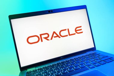 Prag, Çek Cumhuriyeti - 08 01 2025: Kahin logosunu gösteren dizüstü bilgisayarın yakın görüntüsü. Kahin, veritabanı yazılımı ve bulut çözümleri sağlayan bir şirkettir..