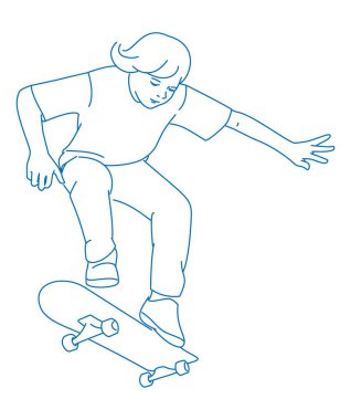 Bir çocuk kaykayıyla poz veriyor. Bir çocuk kaykayıyla poz verir..