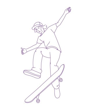 Kaykaycı kaykay parkında atlayış yapıyor.