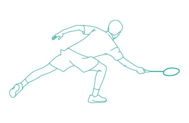  Erkek sporcu badminton oynuyor Erkek sporcu badminton oynuyor