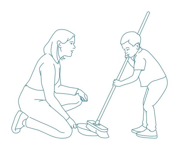 Sweep it slowly so it doesnt spread everywhere