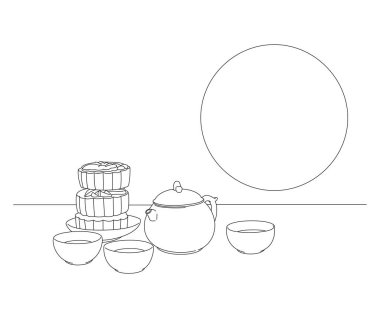 Sürekli bir çaydanlık çizimi..