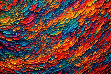 Sanat Tasarımı İçin Çok Renkli Ölçekli Renkli Soyut Tüy Deseni
