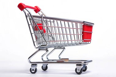 Perakende ve Market Kullanımı için Kırmızı Saplı Metal Alışveriş Aracı