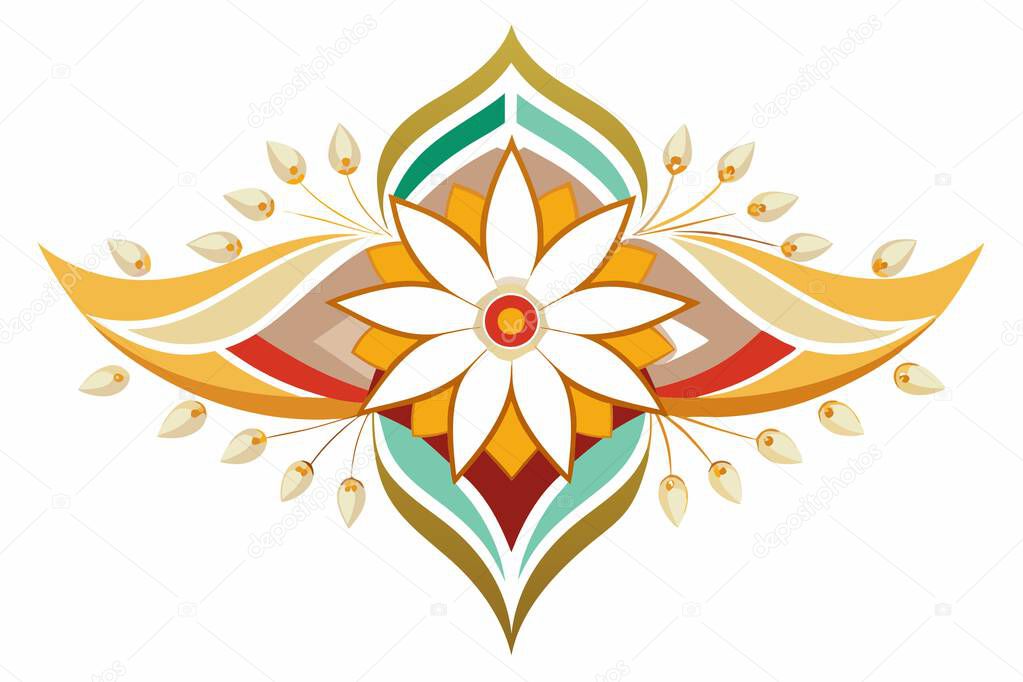 Ornate Floral Design with Vibrant Colors