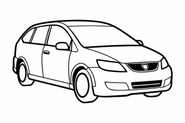 Honda model bir minivanın basit çizimi.