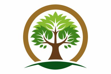 Tarz sahibi ağaç logosu, çevre dostu markalar için mükemmel..
