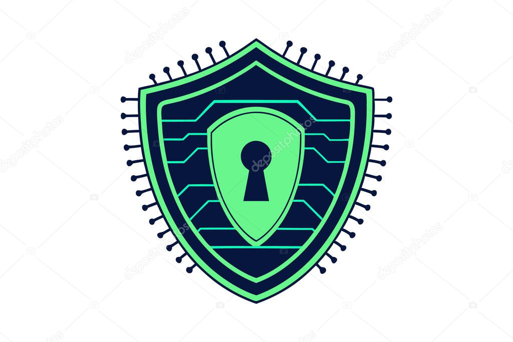 Modern Cyber Security Shield Logo Design