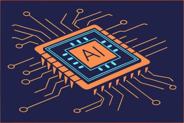 AI Chip: Modern Teknolojinin Gelecekteki İllüstrasyonu.