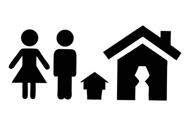 Dağılmış bir aile: Konut sorunlarıyla karşı karşıya olan bir ailenin basit bir çizimi.