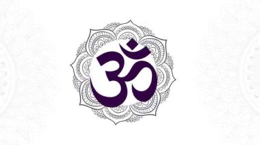  Lamba ve Mandala 'lı Om Sembol Hint Sanatı 