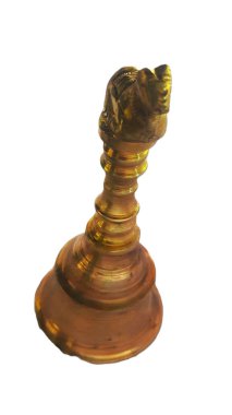 Beyaz arka planlı pirinç malzeme geleneksel çan