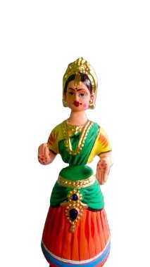 Thanjavur geleneksel el yapımı dans eden kız bebeği.