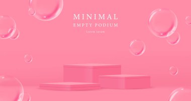 Pembe ve gölgeli 3 boyutlu pembe podyum. Minimalist tasarımda soyut geometrik kompozisyon. 3D stüdyo ürün kaidesi, Moda Sahnesi Moda Moda Moda Moda Moda Sahnesi.
