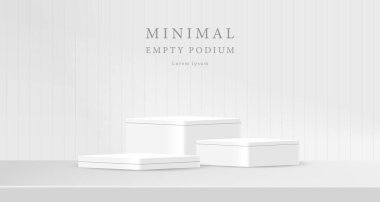 Üç boyutlu beyaz podyum, arka planda ışık ve gölge. Minimalist tasarımda soyut geometrik kompozisyon. 3D stüdyo ürün kaidesi, Moda Sahnesi Moda Moda Moda Moda Moda Sahnesi.