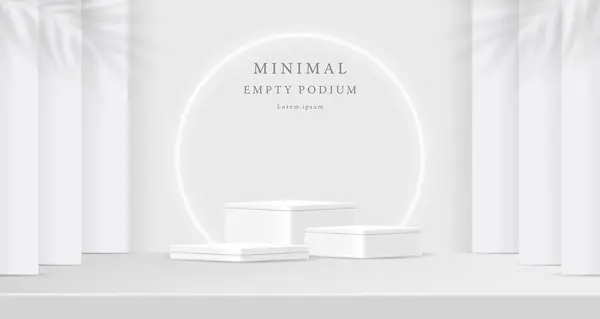 Üç boyutlu beyaz podyum, arka planda ışık ve gölge. Minimalist tasarımda soyut geometrik kompozisyon. 3D stüdyo ürün kaidesi, Moda Sahnesi Moda Moda Moda Moda Moda Sahnesi.