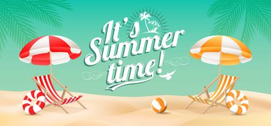 3D canlandırıcı Renkli Yaz indirimi reklam afişi, tropikal plaj titreşimleri dekorasyon arka planı.