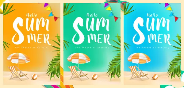 3D canlandırıcı Renkli Yaz indirimi reklam afişi, tropikal plaj titreşimleri dekorasyon arka planı.