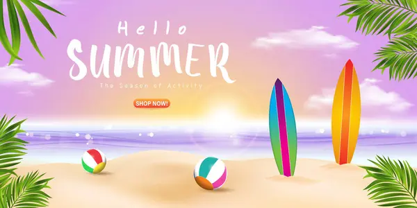 Plaj toplarıyla dolu renkli temalı 